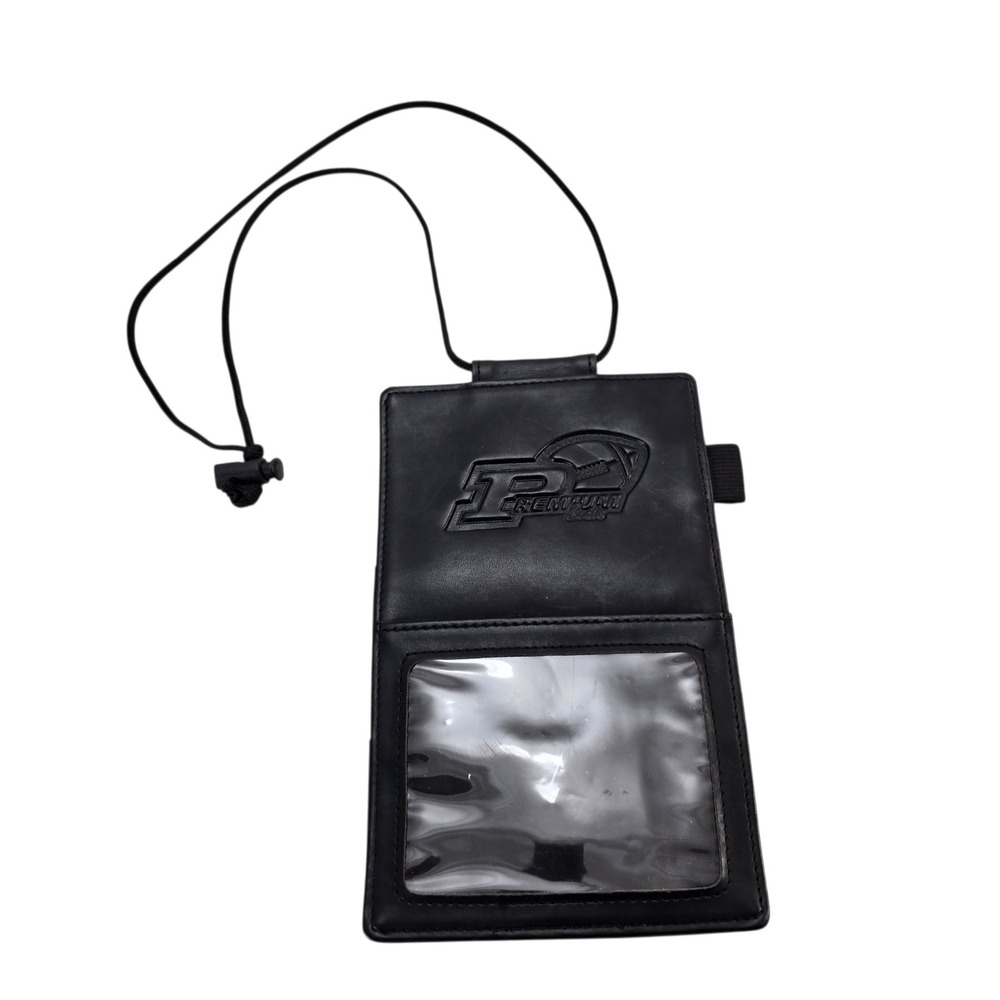 Toppers Lanyard Wallet Black Faux Leather ID Holder Premium Seats ID Window